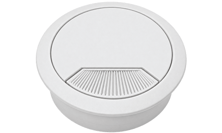 Passe-câble en plastique blanc - 80 mm