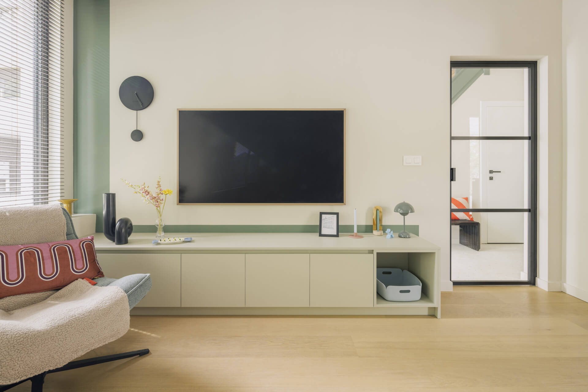 Meuble TV sur mesure couleur Natural Sage
