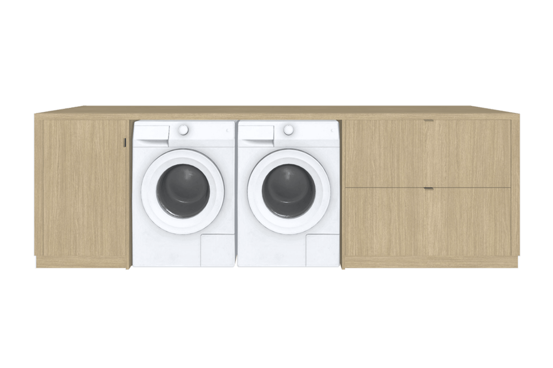 Buanderie basse sur mesure pour machine à laver et sèche-linge