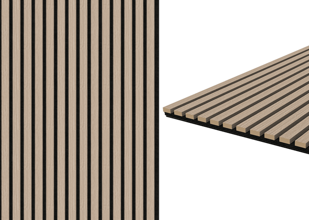 Détail de l'emballage du panneau acoustique en chêne ivoire