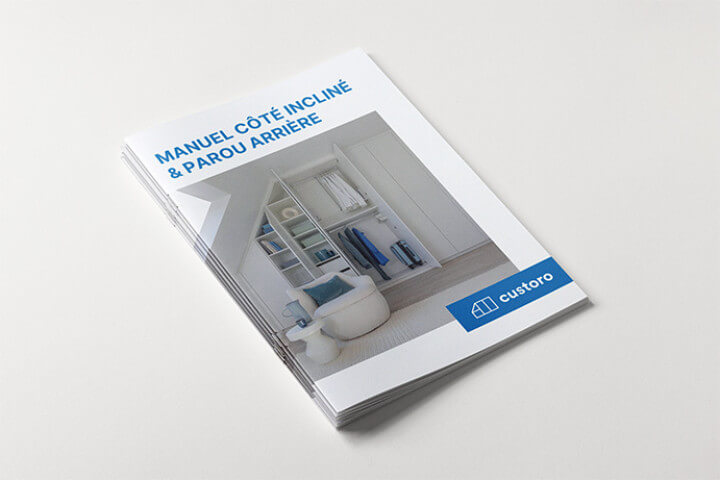 Guide de montage pour une armoire avec côtés inclinés de Custoro