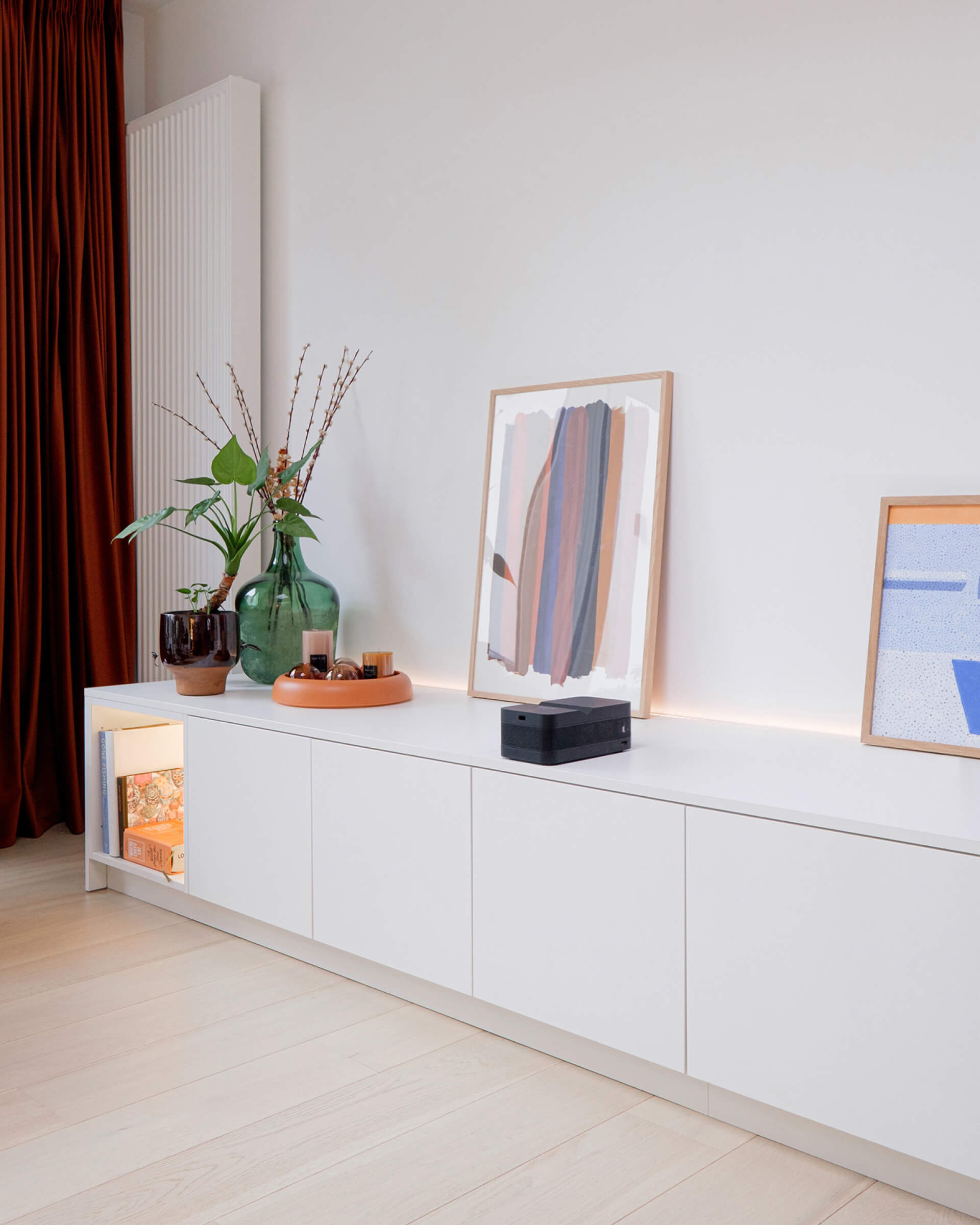 meuble TV blanc sur mesure dans le séjour