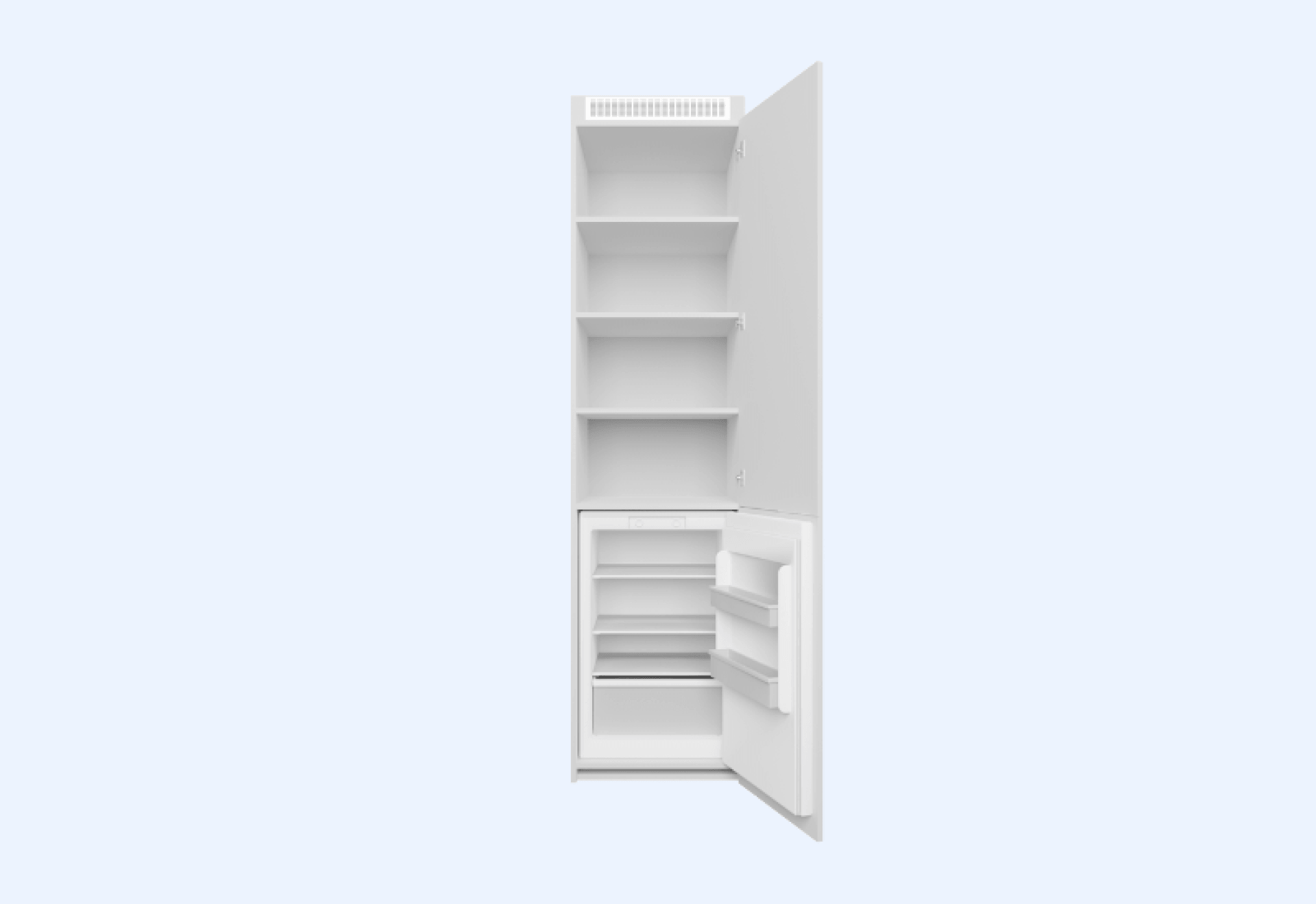 Image produit d’une armoire sur mesure avec un frigo encastrable de 88 cm
