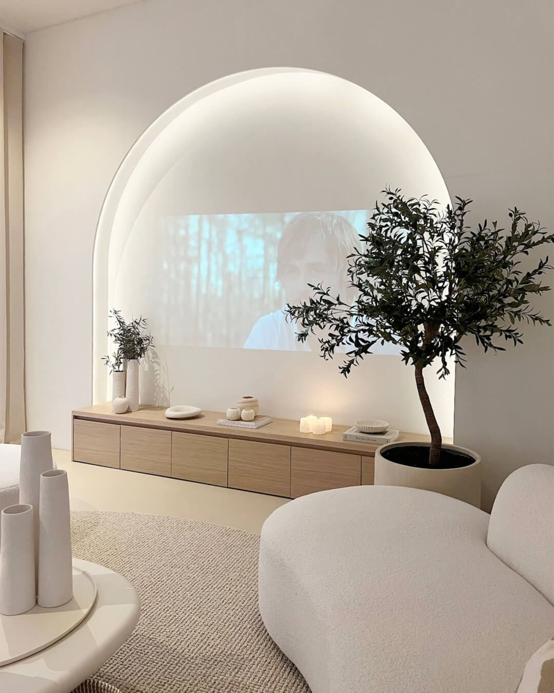 Meuble TV sur mesure en Atlas Oak