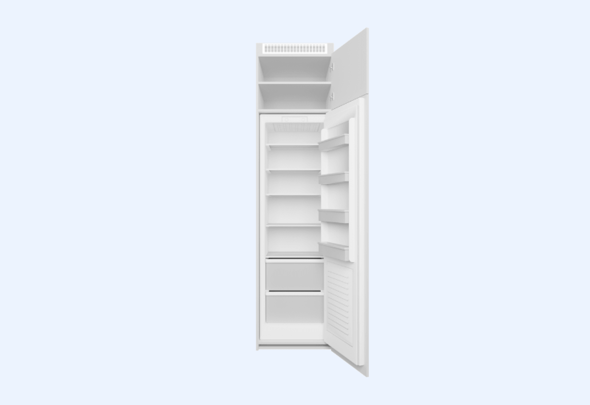 Image produit d’une armoire sur mesure avec un frigo encastrable de 178 cm
