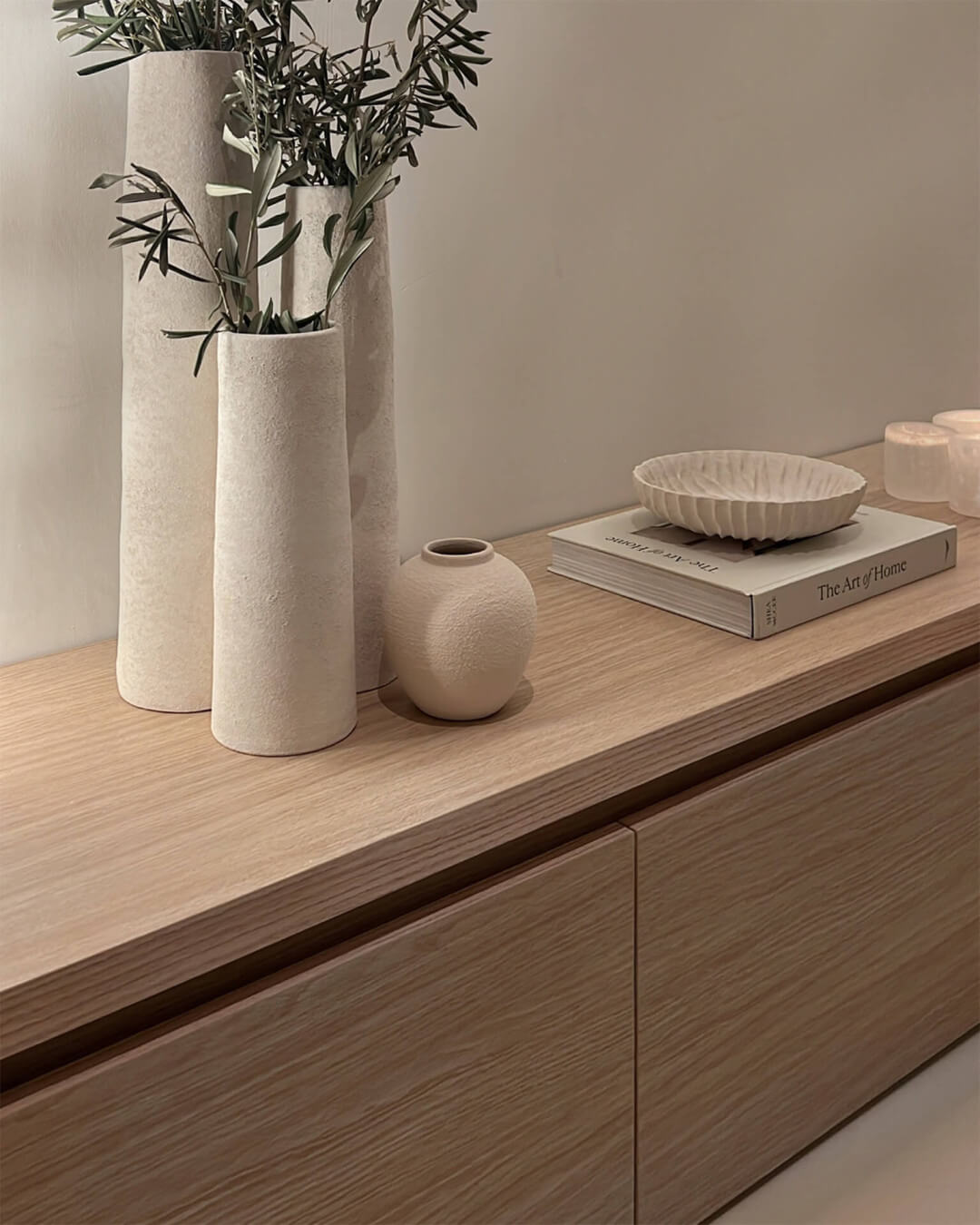 Meuble TV sur mesure avec bois naturel