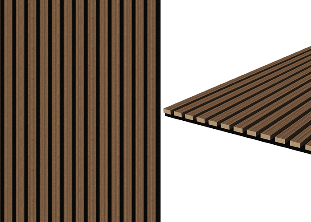 Détail de l'emballage du panneau acoustique en chêne noyer