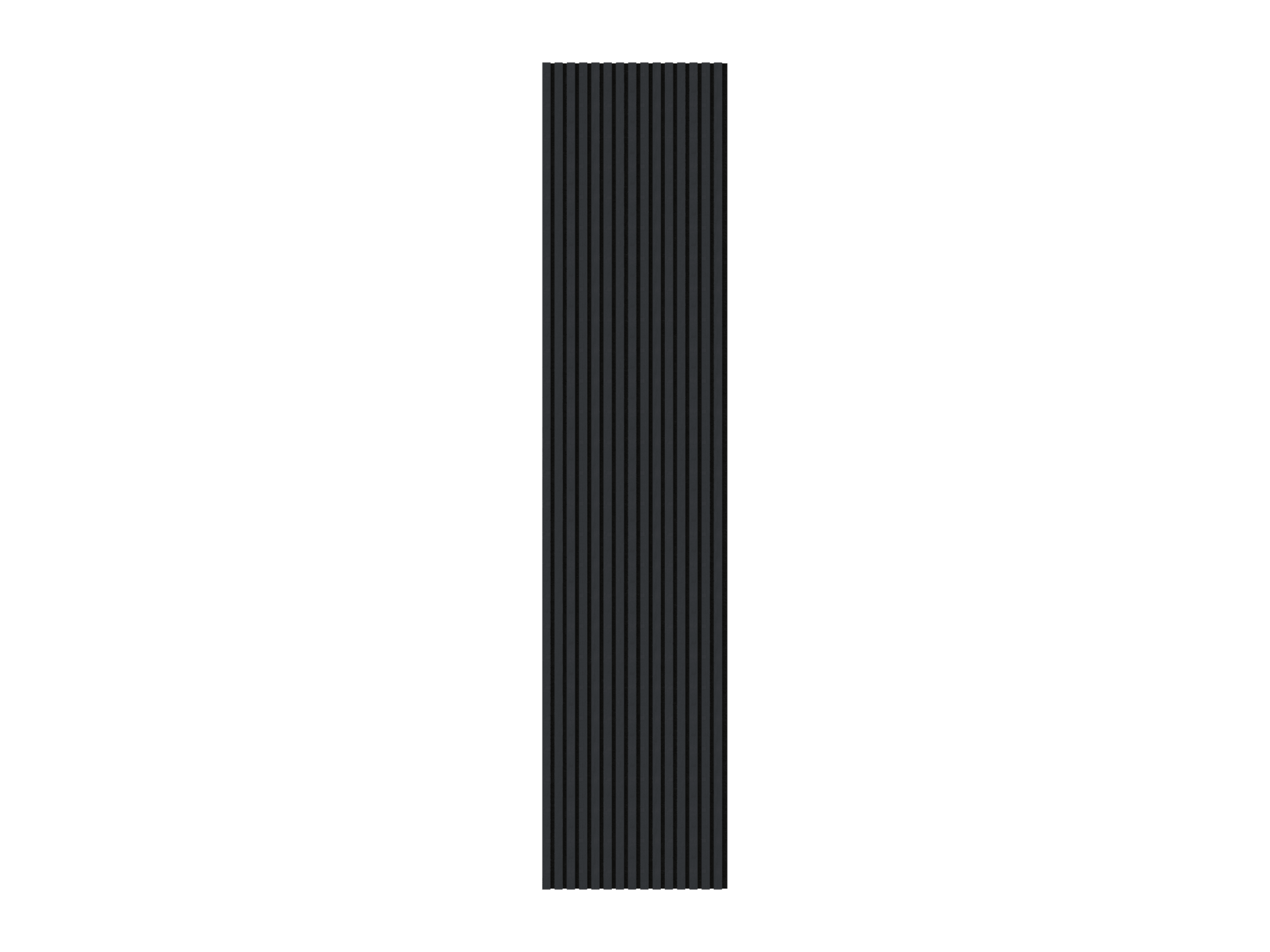 Vue de face d'un panneau mural acoustique en chêne anthracite avec feutre. Disponible à l'unité dans la boutique en ligne de Custoro.
