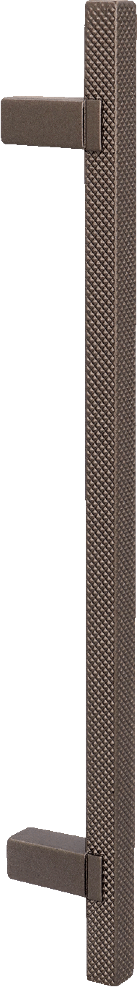 Poignée Diamond en anthracite, vue de face. Longueur : 21 cm, structure taillée en diamant. Disponible sur la boutique en ligne de Custoro.