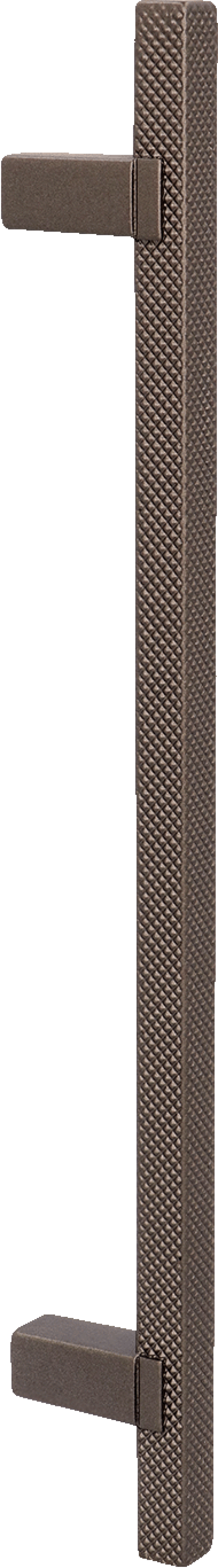 Poignée Diamond en anthracite, vue de face. Longueur : 21 cm, structure taillée en diamant. Disponible sur la boutique en ligne de Custoro.