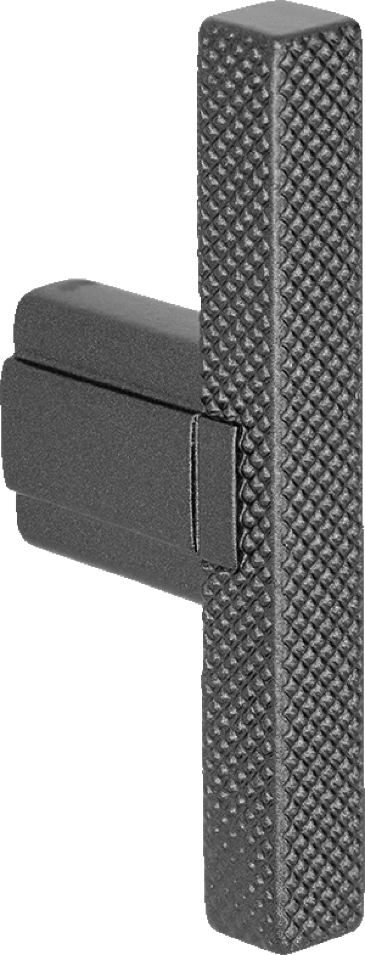 Poignée T-Diamond anthracite, modèle debout. Poignée gris foncé, longueur 6,5 cm. Disponible sur la boutique en ligne de Custoro.