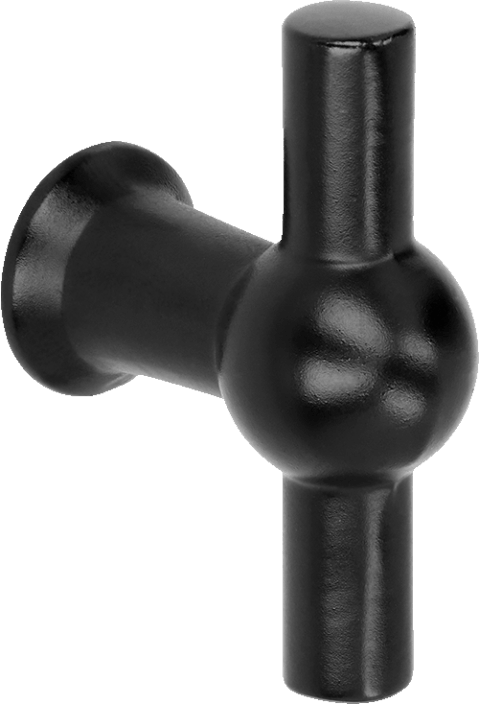 Poignée T-Classic noire, verticale. Poignée noire mate, longueur 3,46 cm. Disponible sur la boutique en ligne de Custoro.