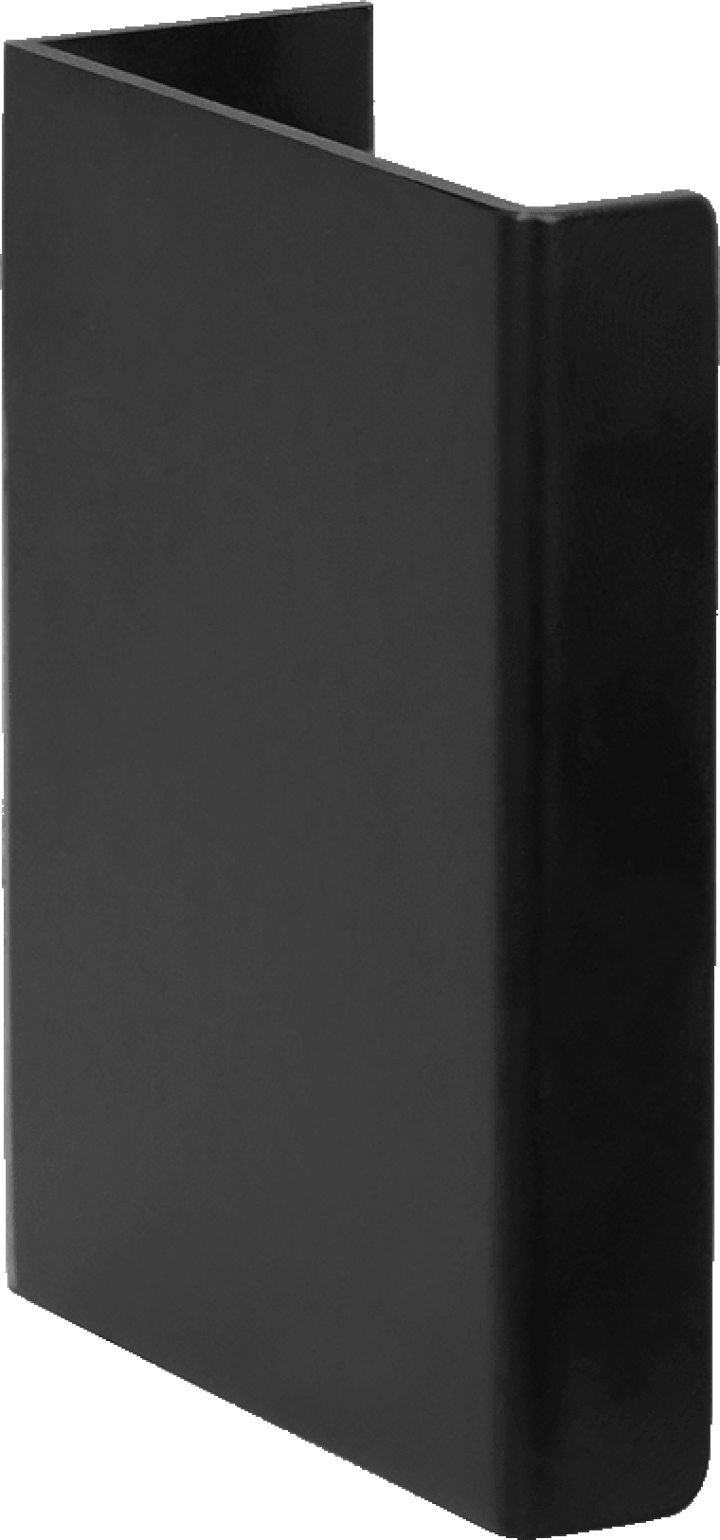 Poignée Mini Pure noire, verticale. Longueur : 5 cm, noir mat. Disponible sur la boutique en ligne de Custoro.
