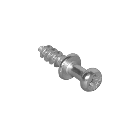 Photo détaillée d'une traverse de support mâle fixe en métal, élément essentiel pour la fixation sécurisée des étagères dans les meubles sur mesure. Cette traverse assure une liaison stable et durable entre la paroi du meuble et l'étagère, garantissant ainsi une finition et une fonctionnalité optimales. Facile à monter, elle est indispensable pour un résultat professionnel.