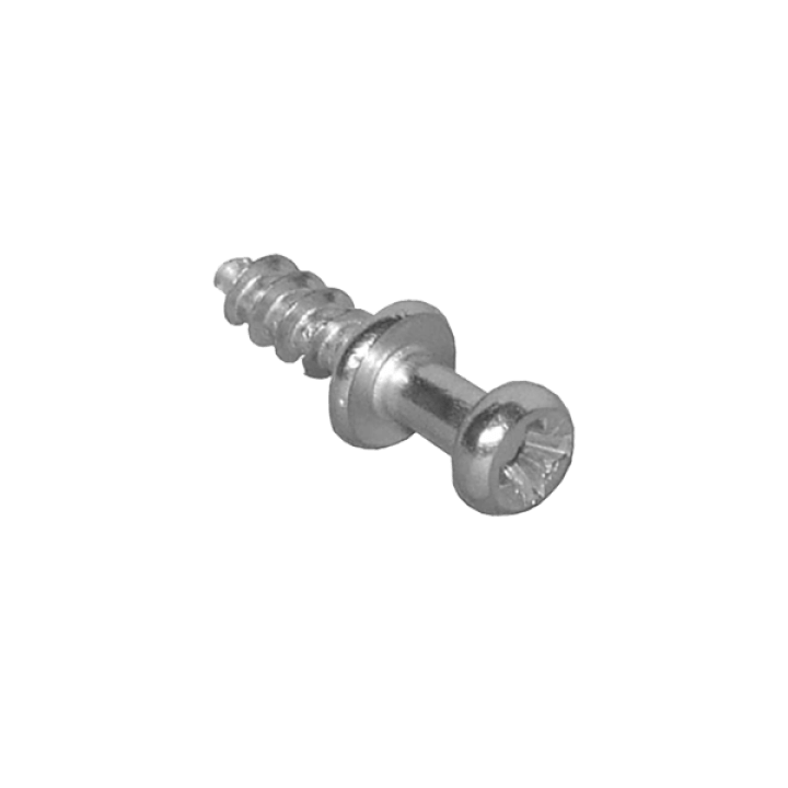 Photo détaillée d'une traverse de support mâle fixe en métal, élément essentiel pour la fixation sécurisée des étagères dans les meubles sur mesure. Cette traverse assure une liaison stable et durable entre la paroi du meuble et l'étagère, garantissant ainsi une finition et une fonctionnalité optimales. Facile à monter, elle est indispensable pour un résultat professionnel.