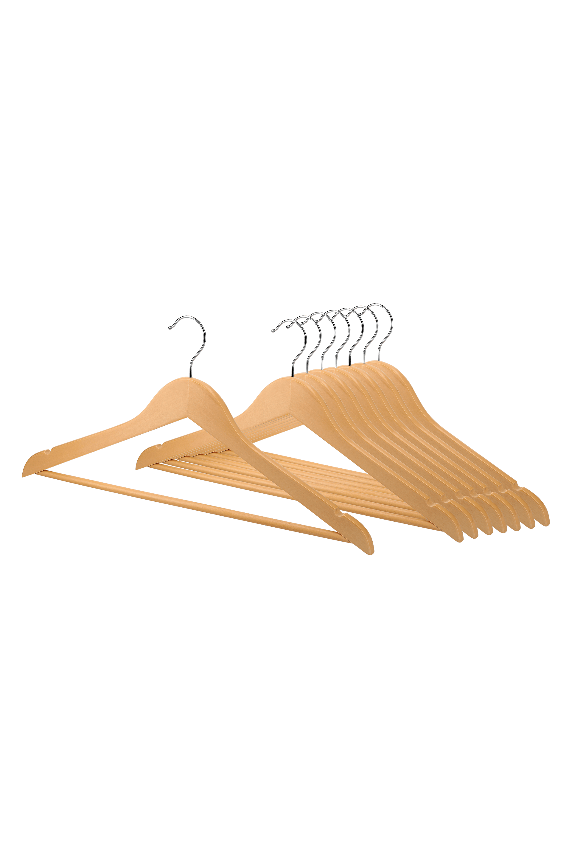 Photo du produit : Cintre naturel, lot de 80, disponible dans la boutique en ligne de Custoro.
