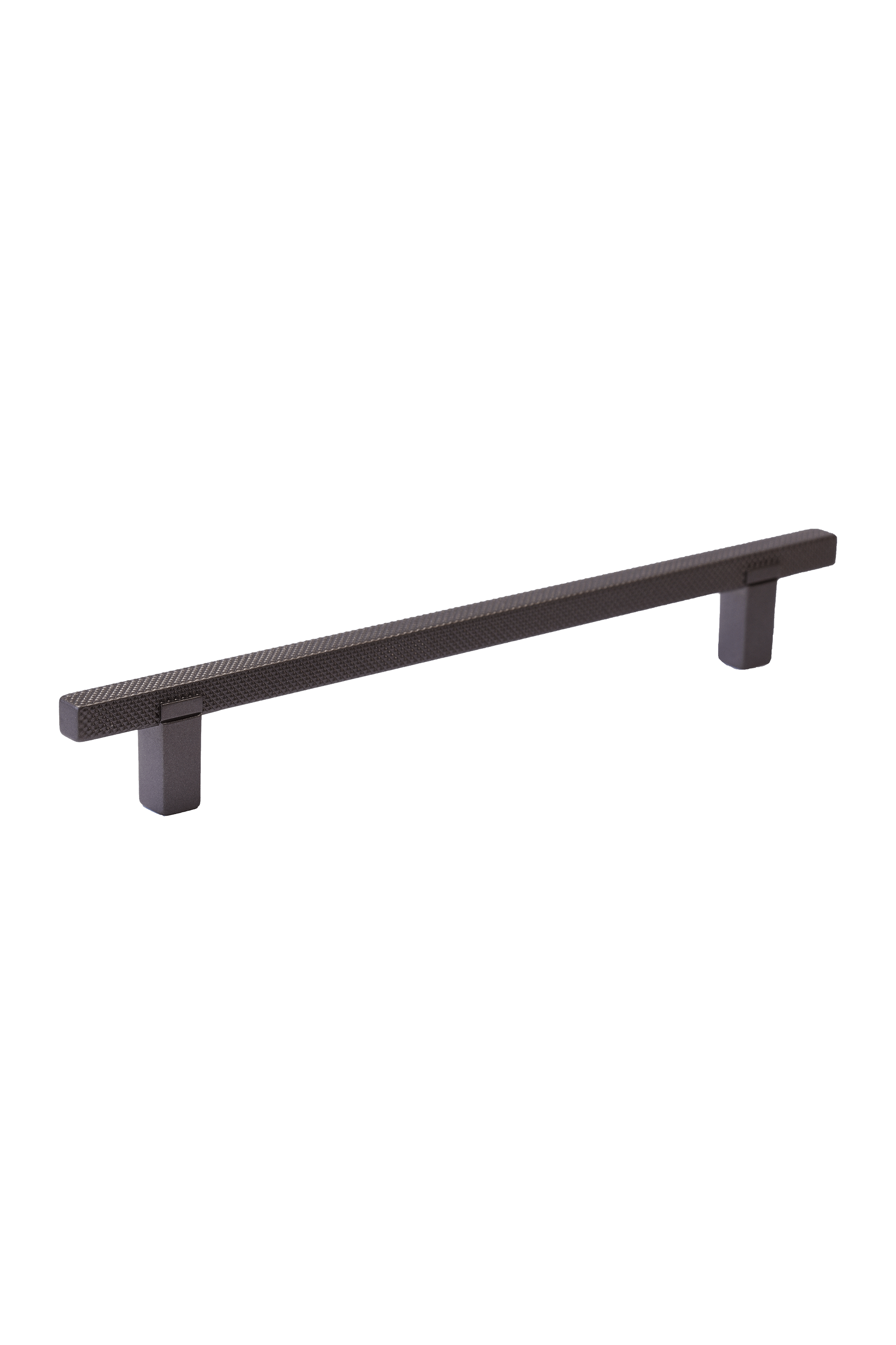 Poignée Diamond en anthracite, horizontale. Longueur : 21 cm, structure taillée en diamant. Disponible sur la boutique en ligne de Custoro.