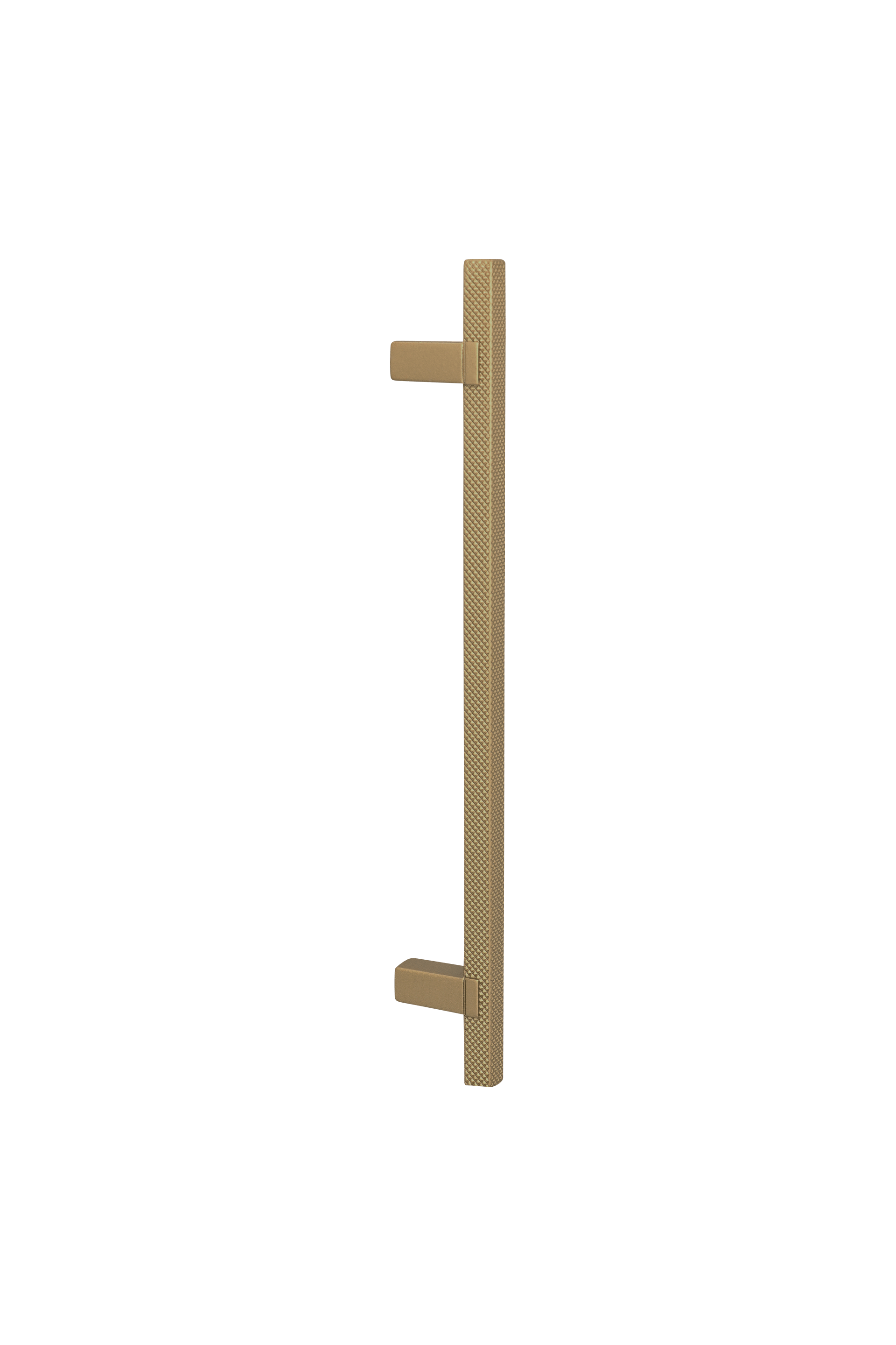 Poignée Diamond en laiton taillée, sur pied. Longueur : 21 cm. Disponible sur la boutique en ligne de Custoro.