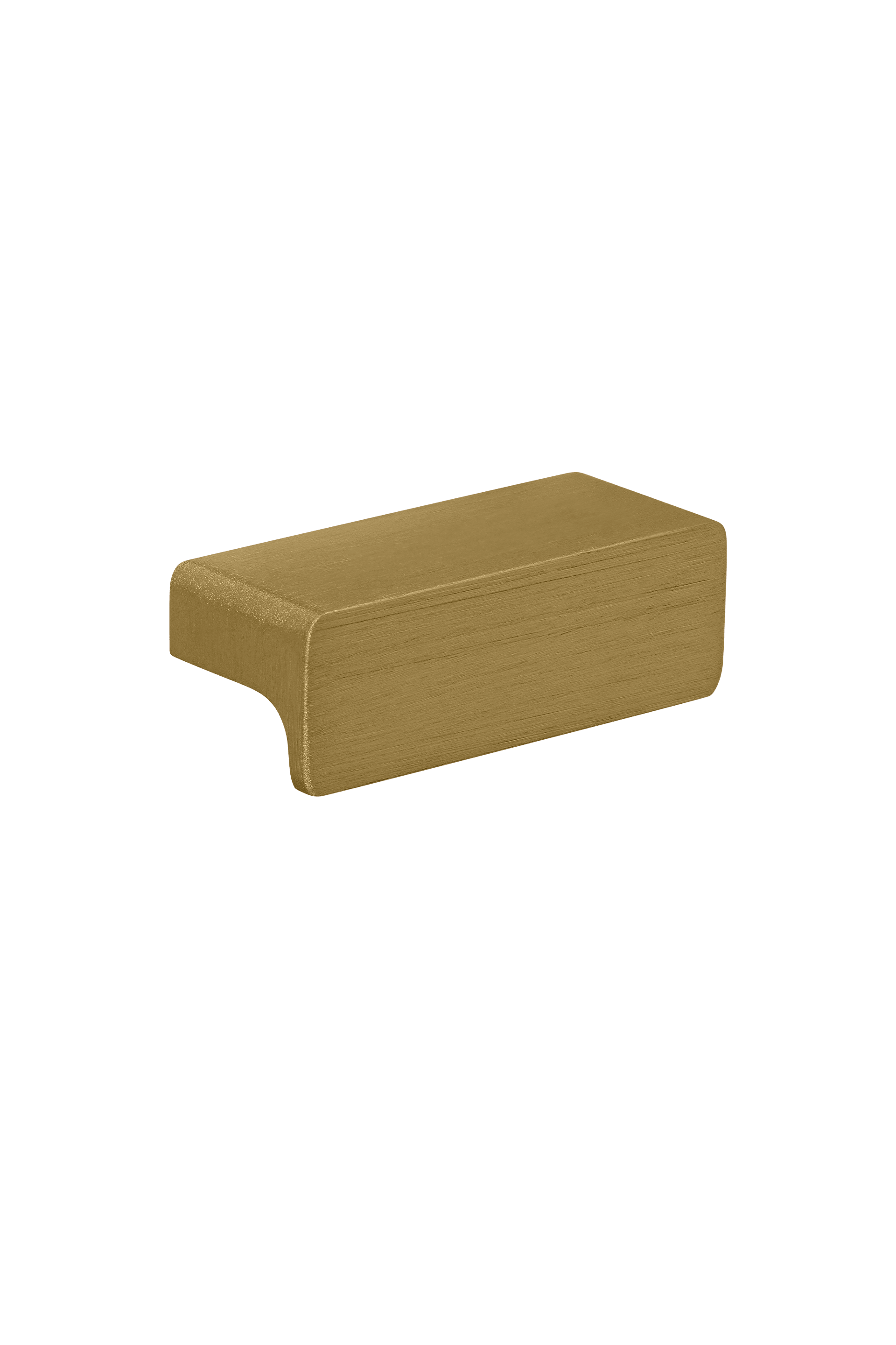 Poignée Mini Bar en métal doré brossé, vue de face. Diamètre : 5 cm. Disponible sur la boutique en ligne de Custoro.
