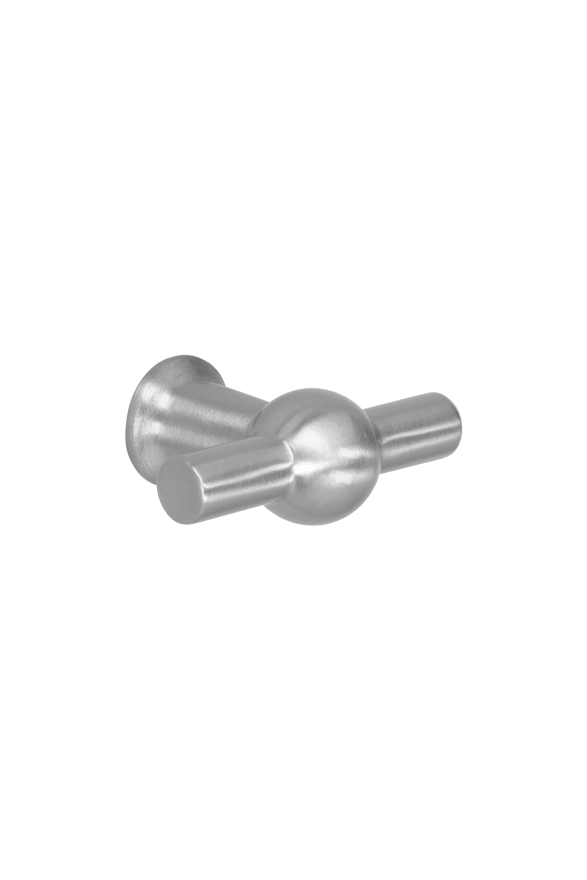 Poignée T-classic en métal, horizontale. Poignée argentée, longueur 3,46 cm. Disponible sur la boutique en ligne de Custoro.