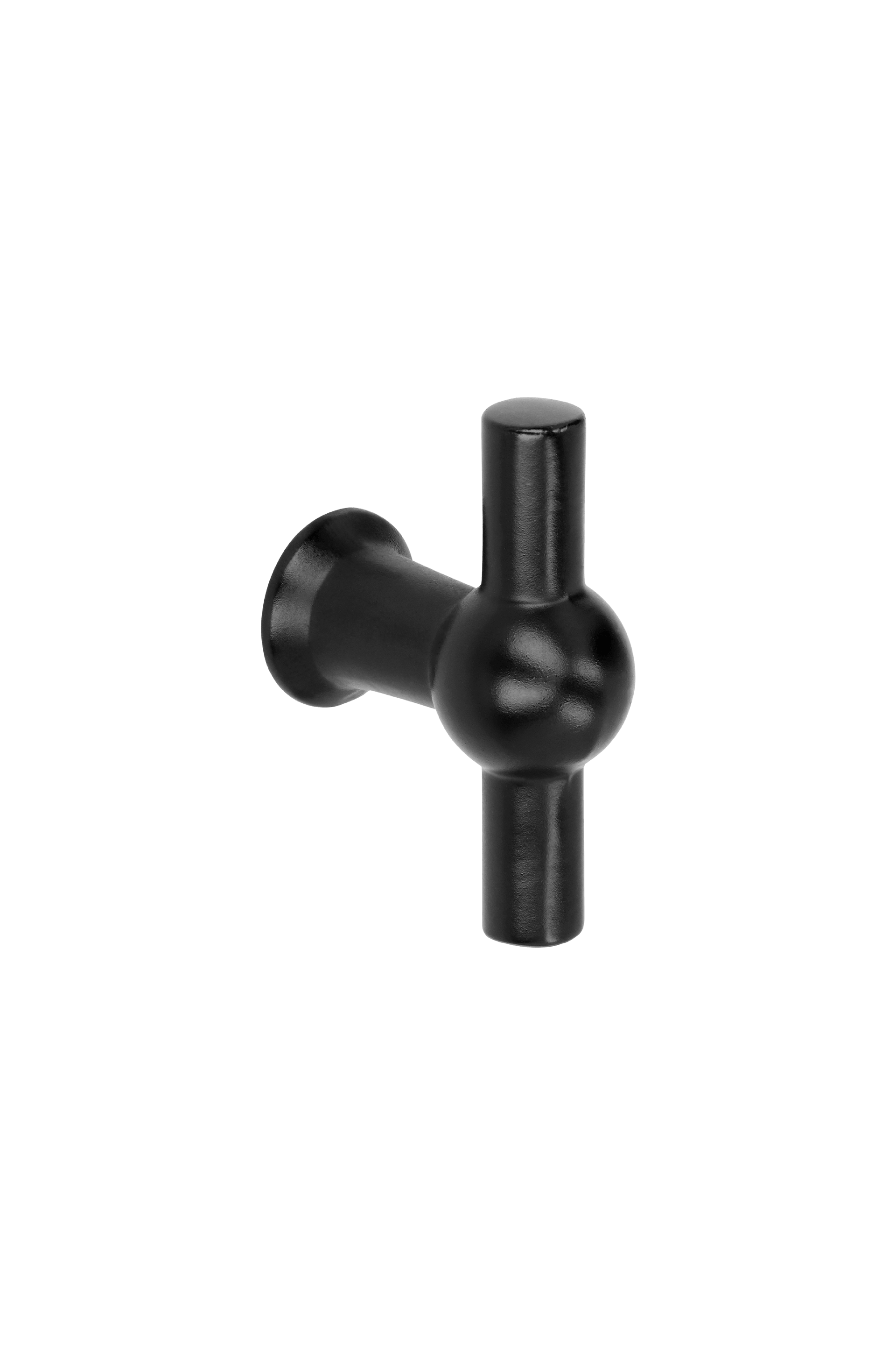 Poignée T-Classic noire, verticale. Poignée noire mate, longueur 3,46 cm. Disponible sur la boutique en ligne de Custoro.