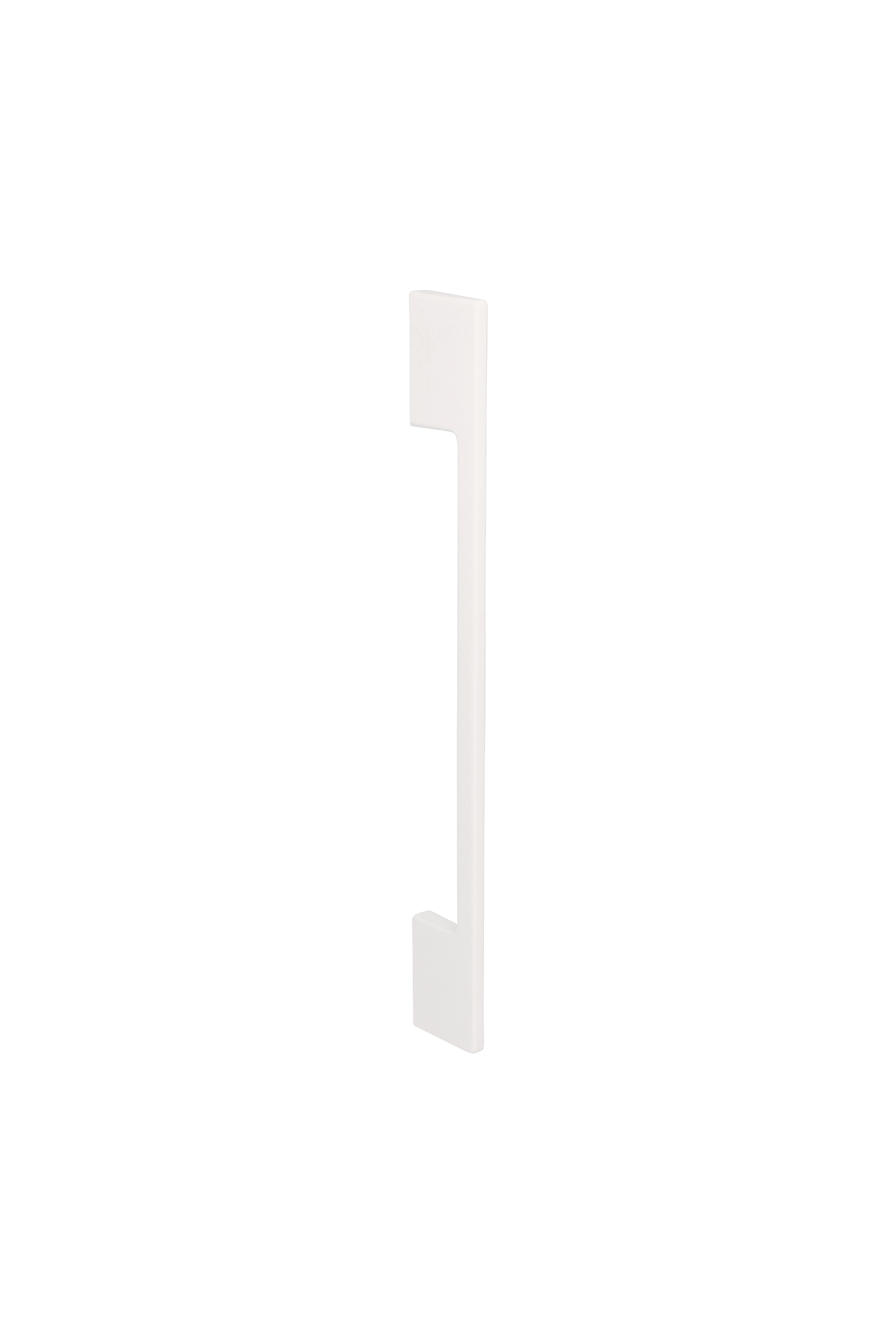 Poignée double blanche, verticale. Blanc lisse, longueur 19,2 cm. Disponible sur la boutique en ligne de Custoro.