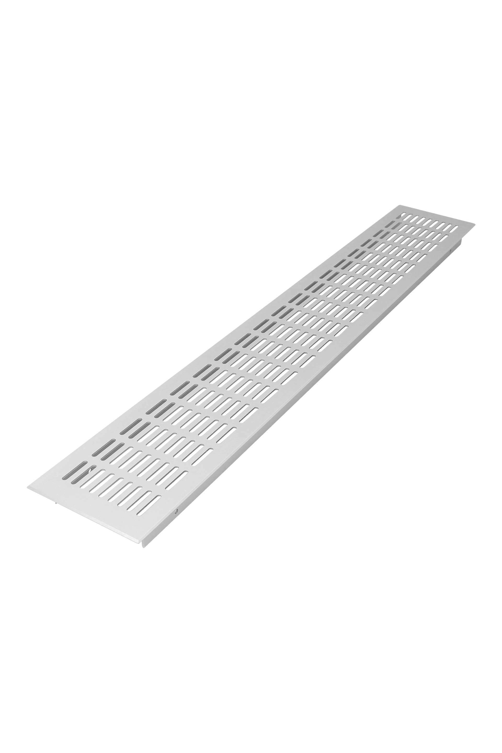 Cette grille arbore un design épuré et intemporel, avec des fentes horizontales assurant une circulation d'air optimale. Sa finition blanche neutre lui permet de s'intégrer harmonieusement à tous les intérieurs et meubles. Elle est idéale pour la ventilation des placards, des murs ou autres applications nécessitant une alimentation en air discrète et fonctionnelle.