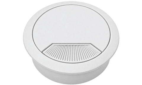 Passe-câble en plastique blanc - 80 mm
